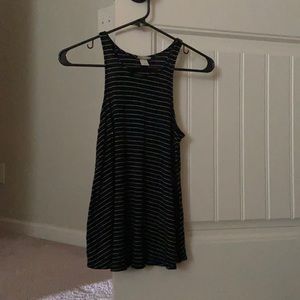 xs black and white striped tank top from mossimo